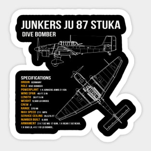 Junkers Ju 87 Stuka WW2 Dive Bomber Airplane Sticker